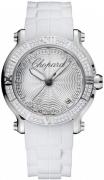 Chopard Dameklokke 278551-3003 Happy Sport Sølvfarget/Gummi Ø36 mm