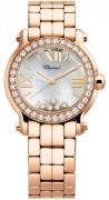 Chopard Dameklokke 274189-5007 Happy Sport Hvit/18 karat rosé gull