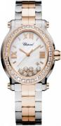 Chopard Dameklokke 278546-6004 Happy Sport Hvit/Stål 34x31 mm