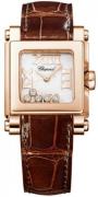 Chopard Dameklokke 275349-5001 Happy Sport Hvit/Lær 31x24 mm