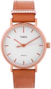 Timex Dameklokke TW2R70200 Fairfield Hvit/Rose-gulltonet stål Ø37 mm