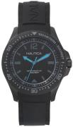 Nautica Herreklokke NAPMAU007 Dress Sort/Gummi Ø44 mm