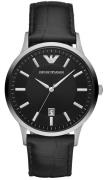 Emporio Armani Herreklokke AR11186 Renato Sort/Lær Ø43 mm