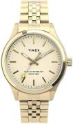 Timex Dameklokke TW2U23200D7 Antikkhvit/Gulltonet stål Ø34 mm