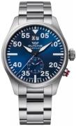 Glycine Herreklokke GL0362 Airpilot Dual Time Blå/Stål Ø44 mm