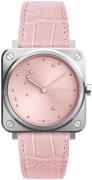 Bell & Ross BRS-PINK-DIAMOND-EAGLE-ALLIGATOR Br S Quartz Rosa/Lær