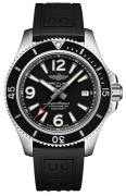 Breitling Herreklokke A17366021B1S1 Superocean Sort/Gummi Ø42 mm