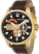 Invicta Herreklokke 41689 Aviator Sort/Lær Ø46 mm