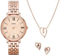 Fossil Dameklokke ES5252SET Jacqueline Rosa/Rose-gulltonet stål Ø36