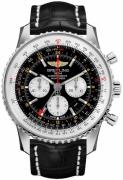 Breitling Herreklokke AB0441211B1P1 Navitimer Gmt Sort/Lær Ø48 mm