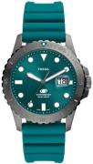 Fossil Herreklokke FS5995 Blue Grå/Gummi Ø42 mm