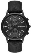 Emporio Armani Herreklokke AR11457 Renato Sort/Tekstil Ø43 mm