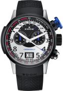 Edox Herreklokke 38001-TINNBU-BN Chronorally Sølvfarget/Gummi Ø48 mm