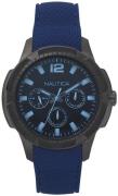 Nautica Herreklokke NAPSDG004 Multifunction Sort/Gummi Ø46 mm