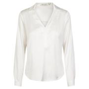 Off-White Haust Satin V-Neck Blouse Overdeler