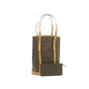 Pre-owned Brunt lerret Louis Vuitton skuldervesker