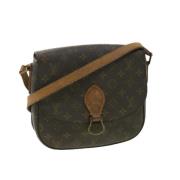 Pre-owned Brunt lerret Louis Vuitton Cartouchiere