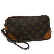 Pre-owned Brunt lerret Louis Vuitton Marly Dragonne