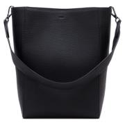 Leather Bucket BAG Black W/Gun (W/Leather Strap)
