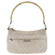 Pre-owned Beige Canvas Gucci Bambus