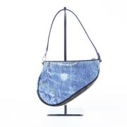 Pre-owned Blå Denim Dior Saddle Bag