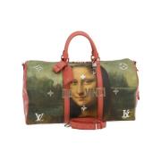 Pre-owned Flerfarget lerret Louis Vuitton Keepall