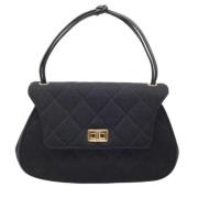 Pre-owned Svart lerret Chanel veske