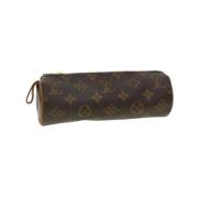 Pre-owned Brunt lerret Louis Vuitton veske