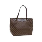 Pre-owned Brunt lerret Louis Vuitton Tote