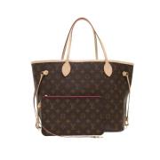 Brukt Brunt Lerret Louis Vuitton Neverfull Tote Bag