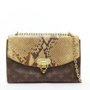 Pre-owned Brunt lerret Louis Vuitton skuldervesker