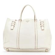 Pre-owned Hvit Prada Tote i skinn