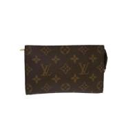 Pre-owned Brunt lerret Louis Vuitton Clutch tilbehør