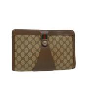 Pre-owned Beige lerret Gucci Clutch