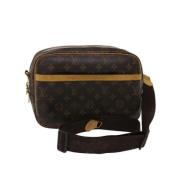 Pre-owned Brunt lerret Louis Vuitton skuldervesker