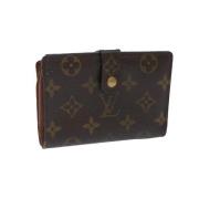 Pre-owned Brunt lerret Louis Vuitton lommebok