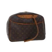 Pre-owned Brunt lerret Louis Vuitton veske