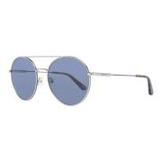 Gunmetal Ovale Solbriller for Menn