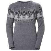 Grå Helly Hansen W Wool Knit Sweater Ull Genser