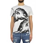 T-skjorte Bianca Herre Bomull Grafisk Print Mod.MV0MG08F3MH0BO