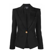 Klassisk Svart Ull Blazer