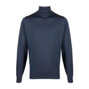Midnight Blue Merino Roll-Neck Sweater