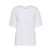 Vilja Linen SS Tee - Klassisk Crewneck, Avslappet Passform