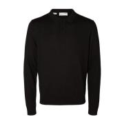 Sort Selected Homme Slhtown Merino Coolmax Knit Polo Genser