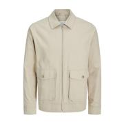 Beige Jack Jones Jprccsean Linen Jkt Jakke