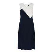 Navy Blue Cream Tia Midi Kjole