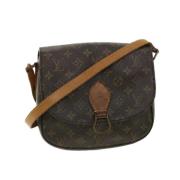 Pre-owned Brunt lerret Louis Vuitton Cartouchiere