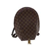 Pre-owned Brunt lerret Louis Vuitton ryggsekk