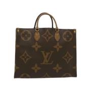 Brukt Brunt Lerret Louis Vuitton Tote