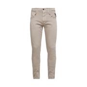 Brun Anb Colour Jeans, Slim Fit, Lang Lengde